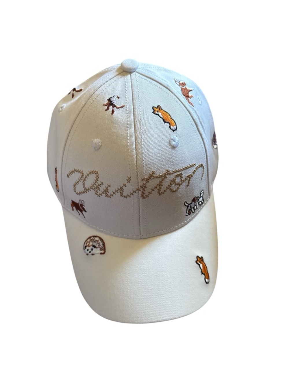 Louis Vuitton White Embroidered Animal Motif Baseball Cap